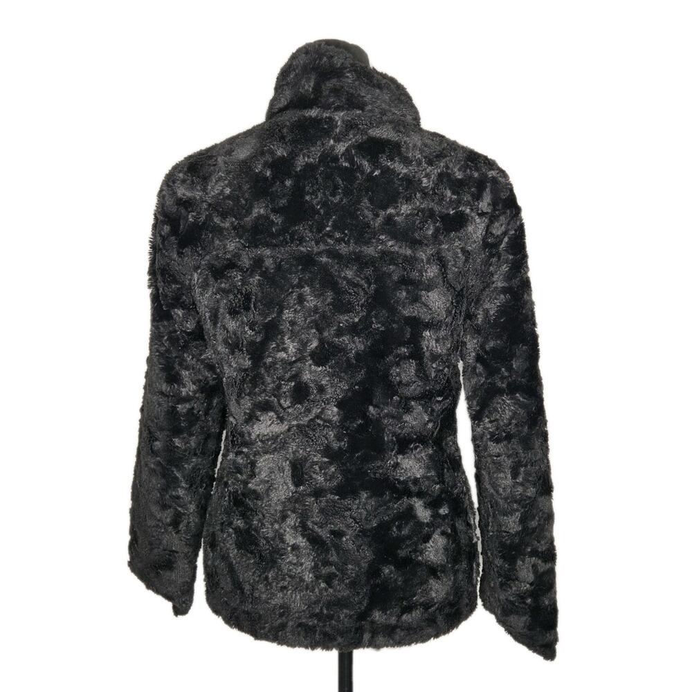 The North Face Mossbud Reversible Jacket Womens S Blue Black Faux Fur Puffer - Picture 4 of 10